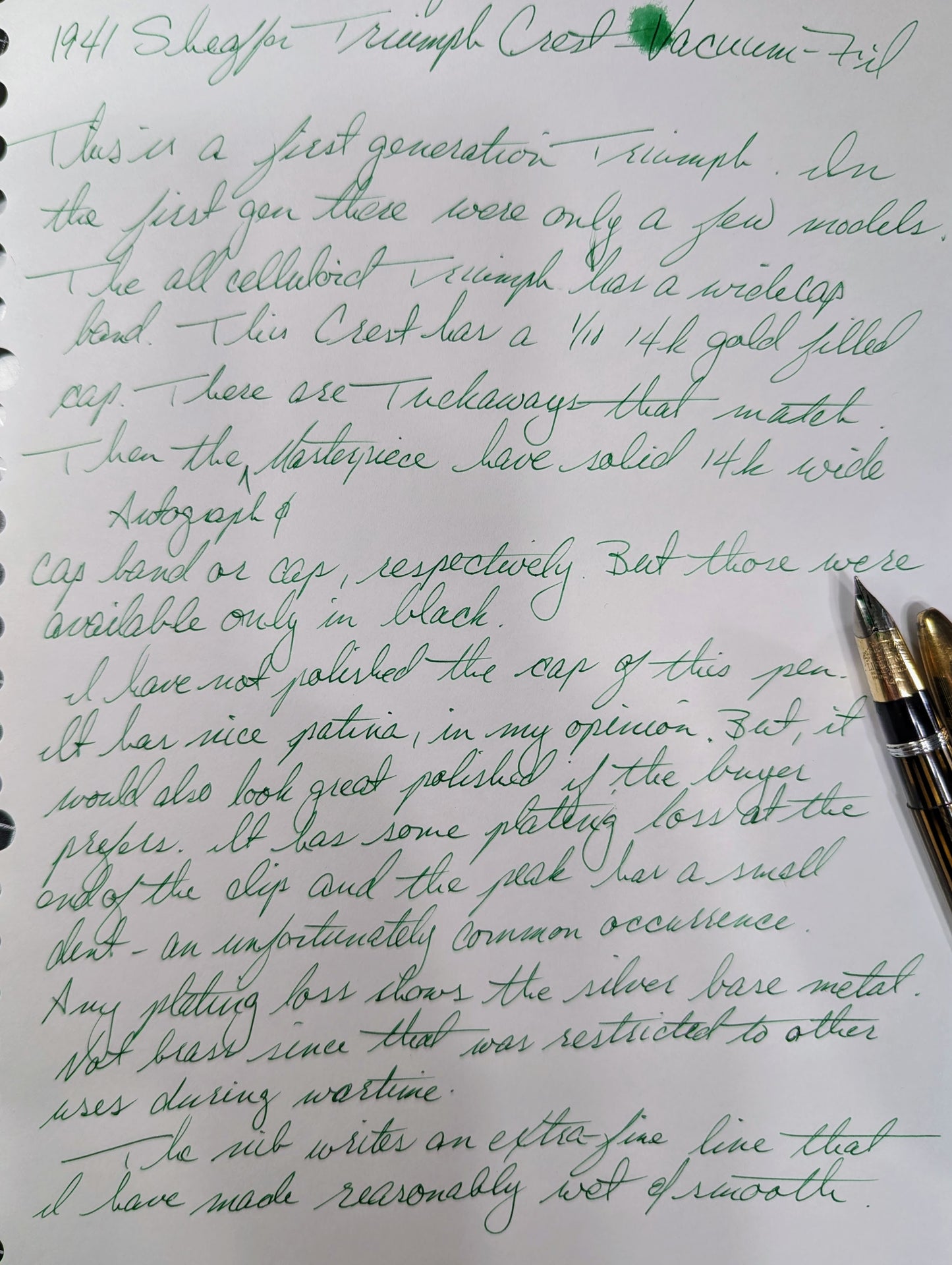 Escudo de triunfo Sheaffer marrón dorado de 1942 (extrafino)