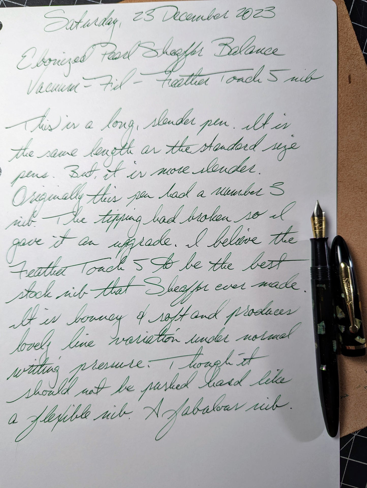 Ebonized Pearl Sheaffer Balance "Craftsman" fountain pen