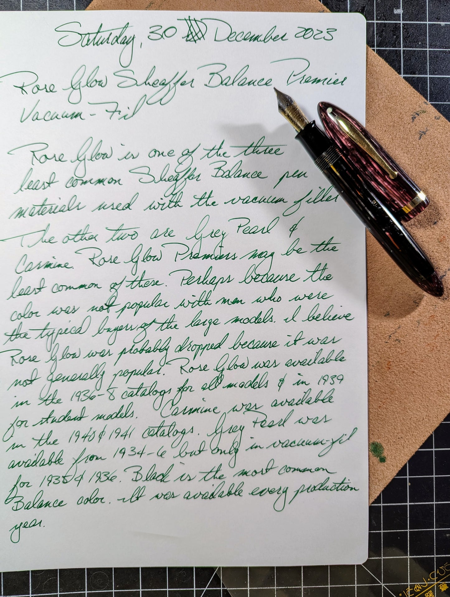 Rose Glow Sheaffer Balance Premier - Vacuum-Fil