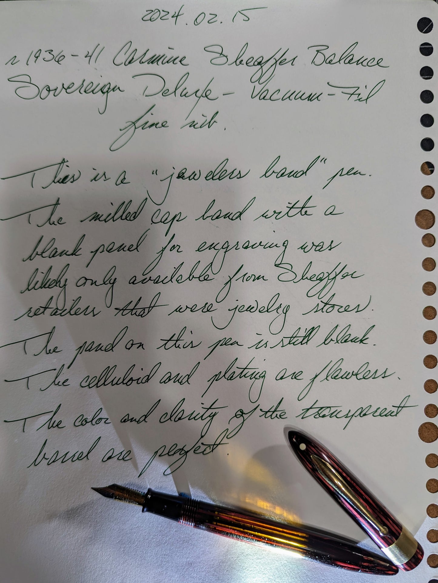 Carmine Sheaffer Balance Sovereign Deluxe - fine point