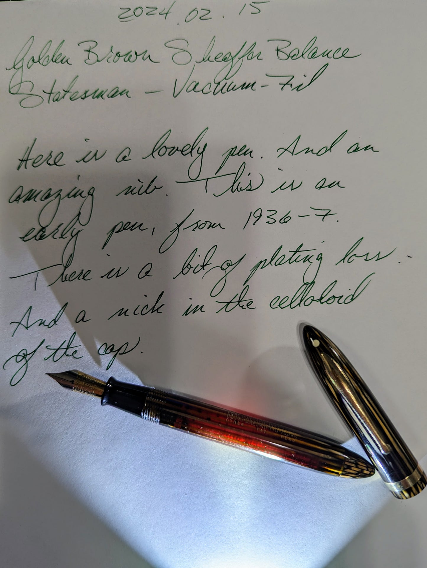 Golden Brown Sheaffer Balance Statesman - fine point