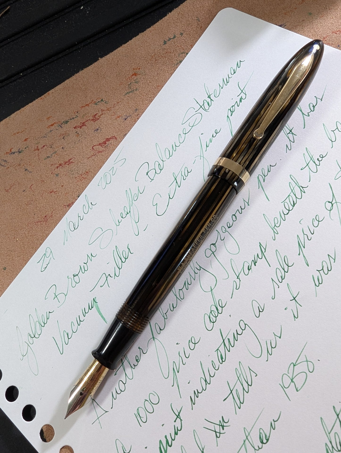 Golden Brown Sheaffer Balance Statesman - Extra-Fine point