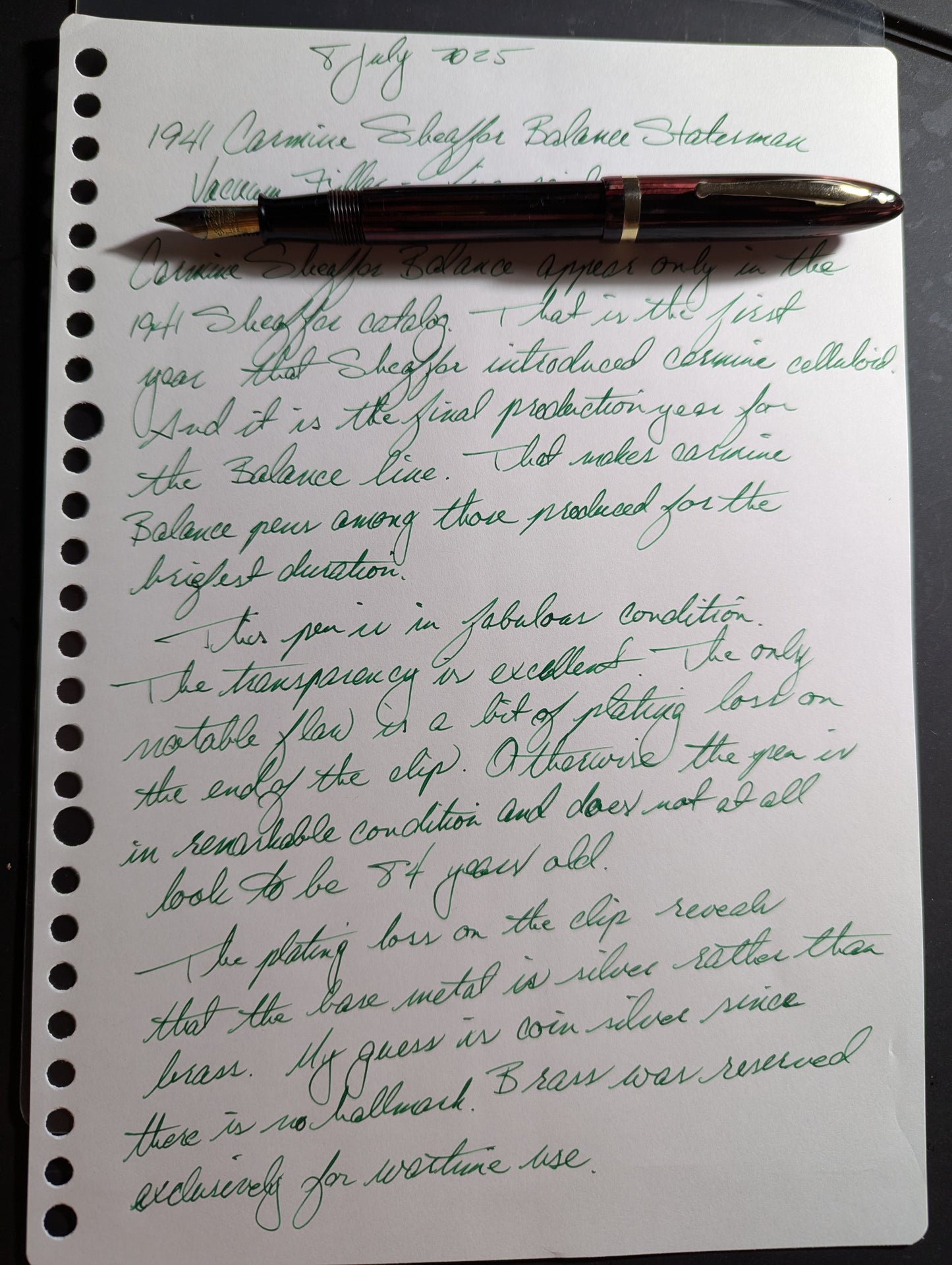 1941 Carmine Sheaffer Balance long Junior "Special"