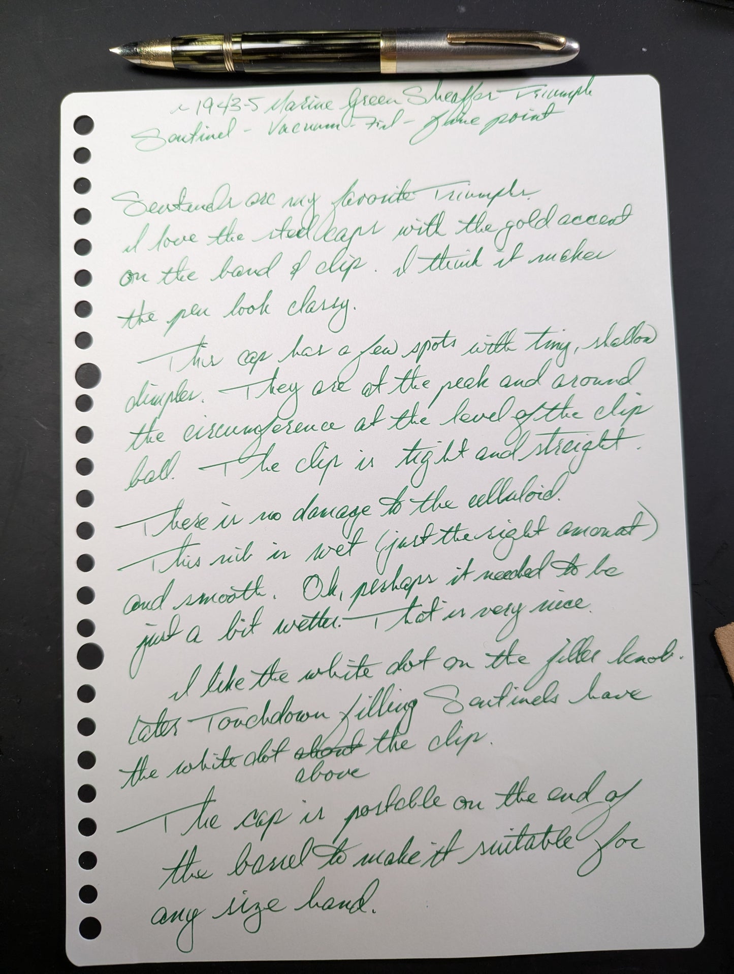 1943-5 Gray Pearl Sheaffer Triumph Sentinel fountain pen - fine nib