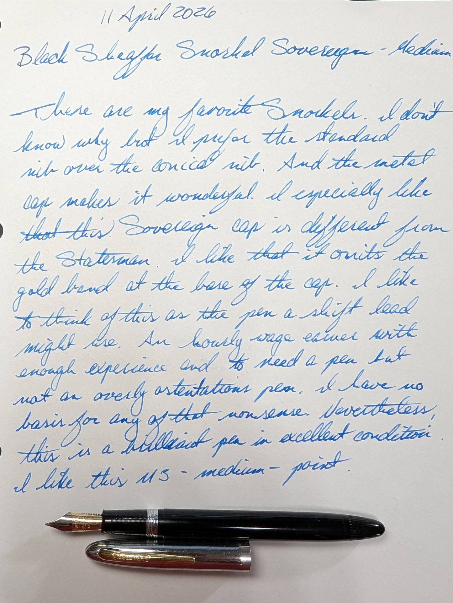 Black Sheaffer Snorkel Sovereign - medium point