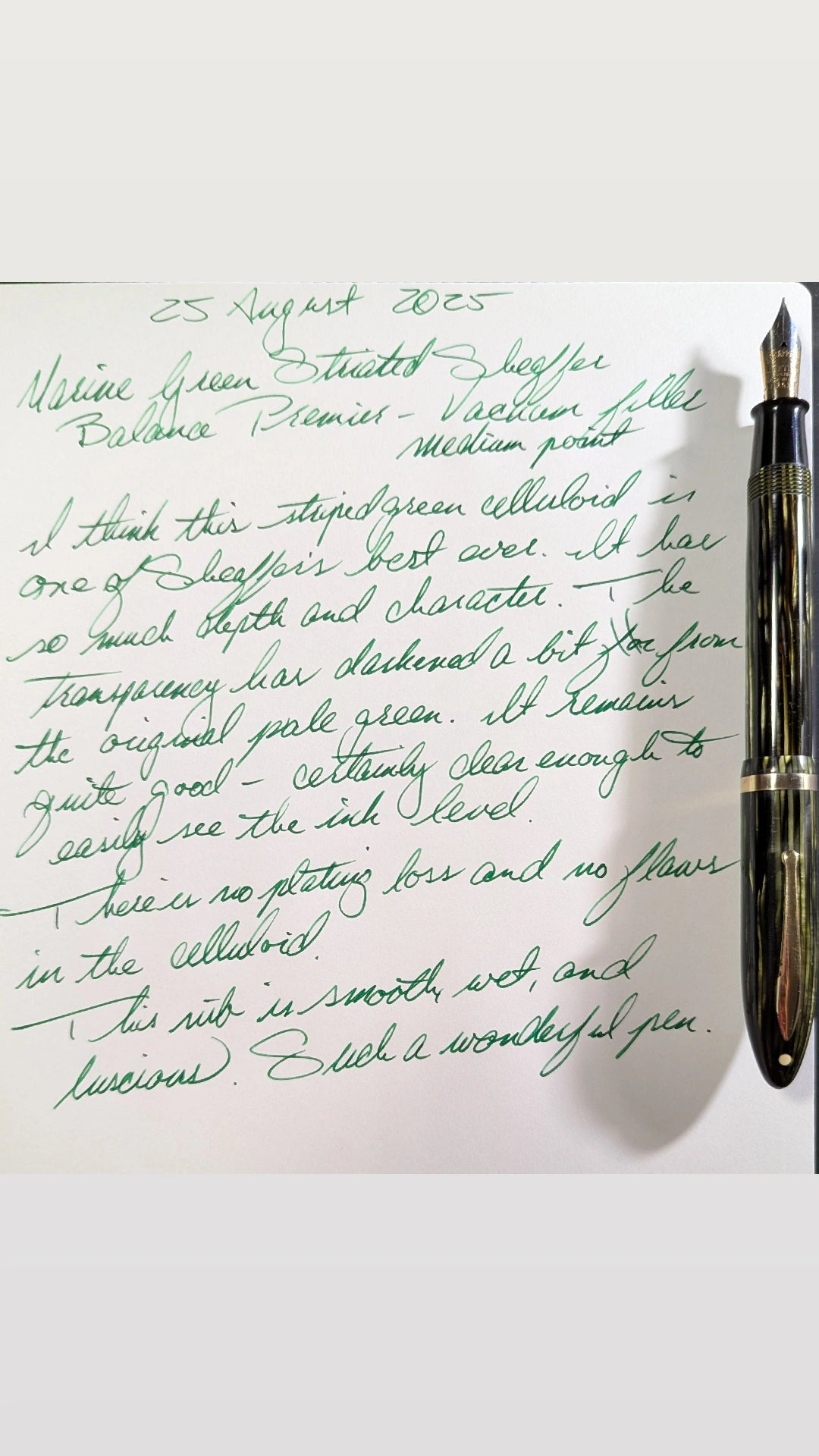 Marine Green Sheaffer Balance Premier (OS) pen - Vacuum-fil - medium point