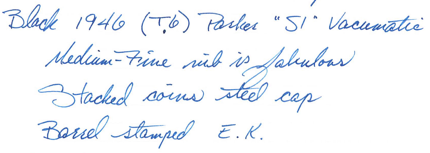 1946 (T6.) Black Parker “51” Vacumatic Medium-Fine