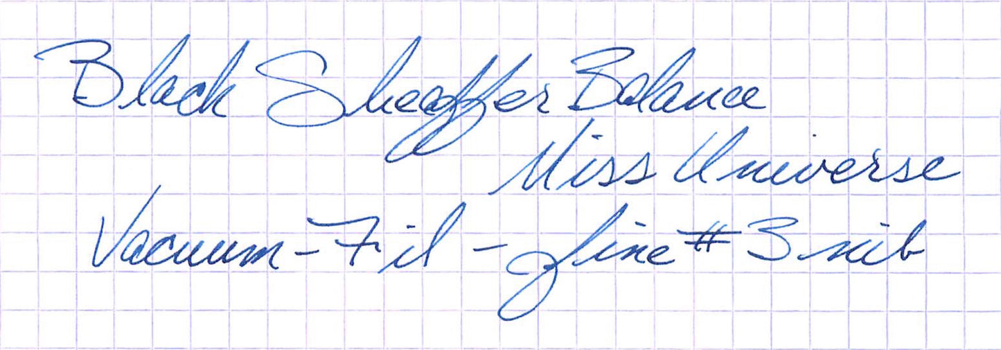 Black Sheaffer Balance Miss Universe - Vacuum-fil - fine nib