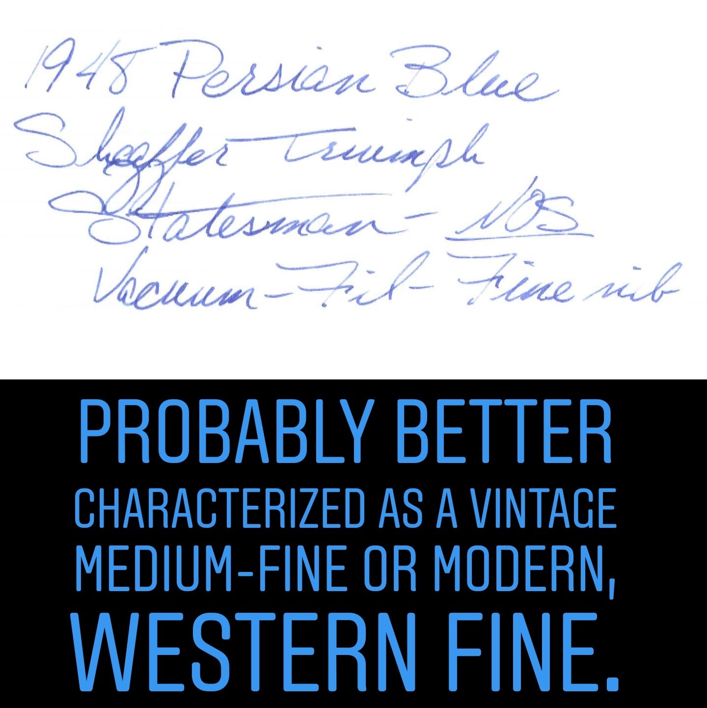1948 Persian Blue Sheaffer Triumph Statesman - Vacuum-Fil - medium-fine nib