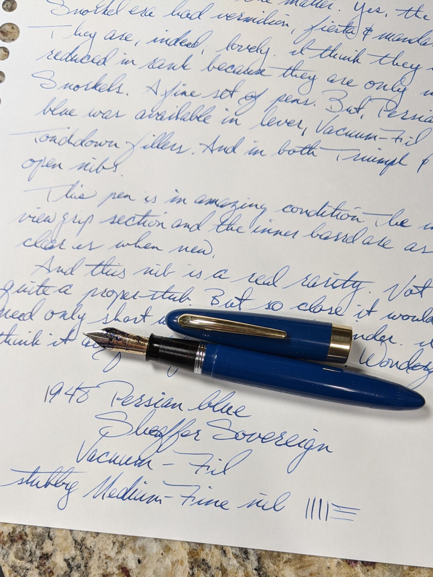 1948 Persian blue Sheaffer Sovereign
