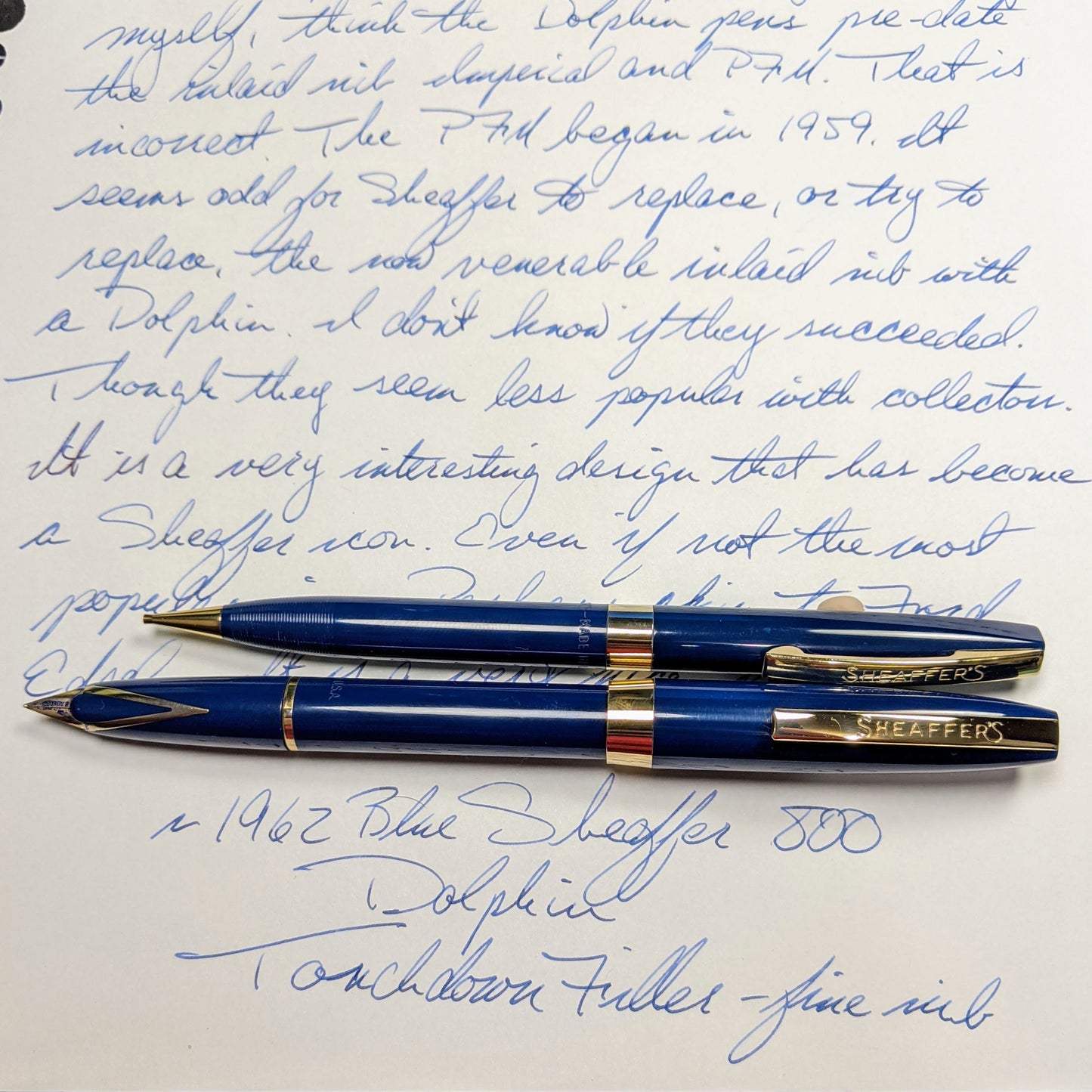 ~ Coffret Sheaffer 800 bleu 1962 (Dauphin) Touchdown