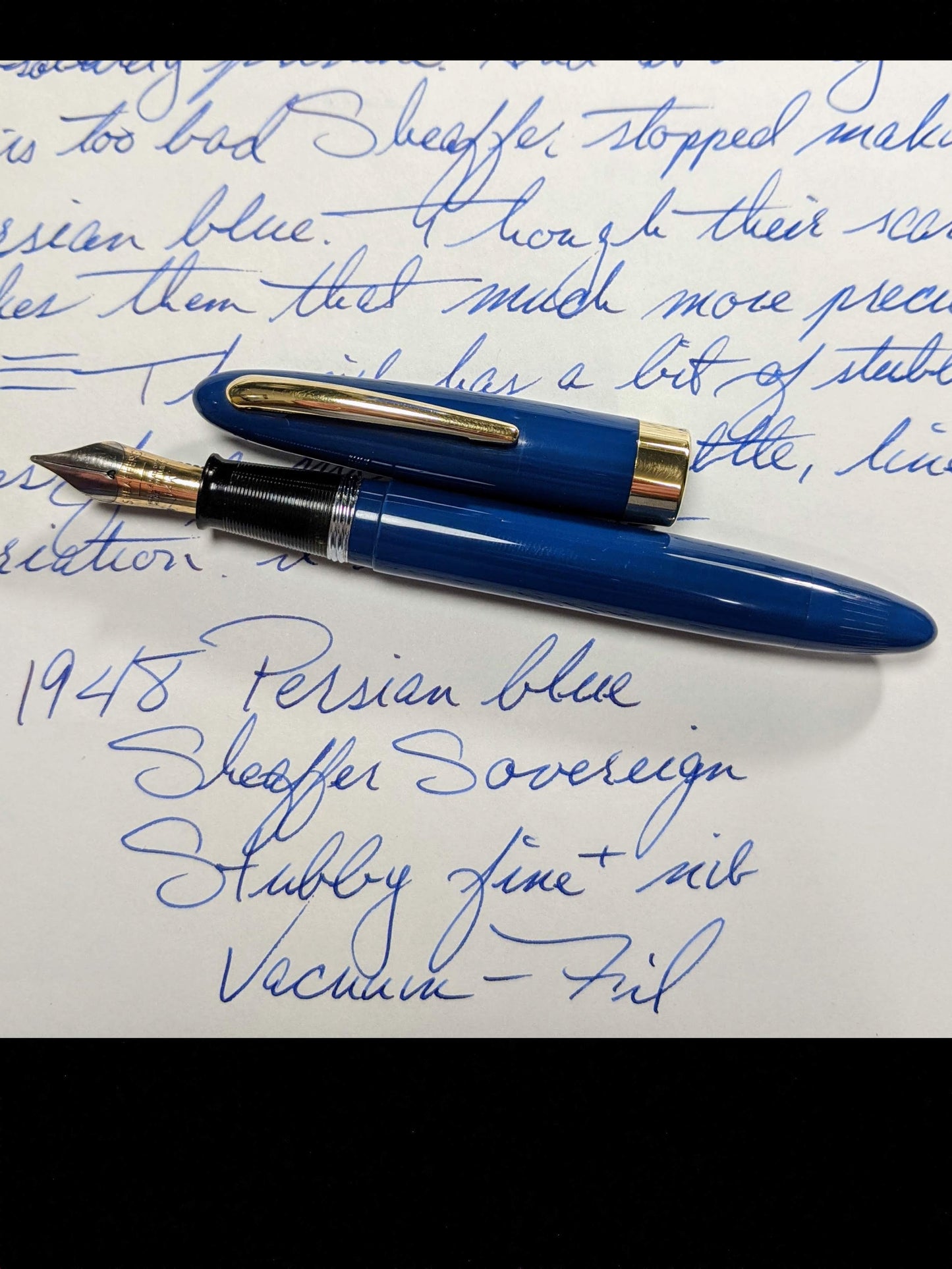 1948 Persian blue Sheaffer Sovereign Vacuum-Fil