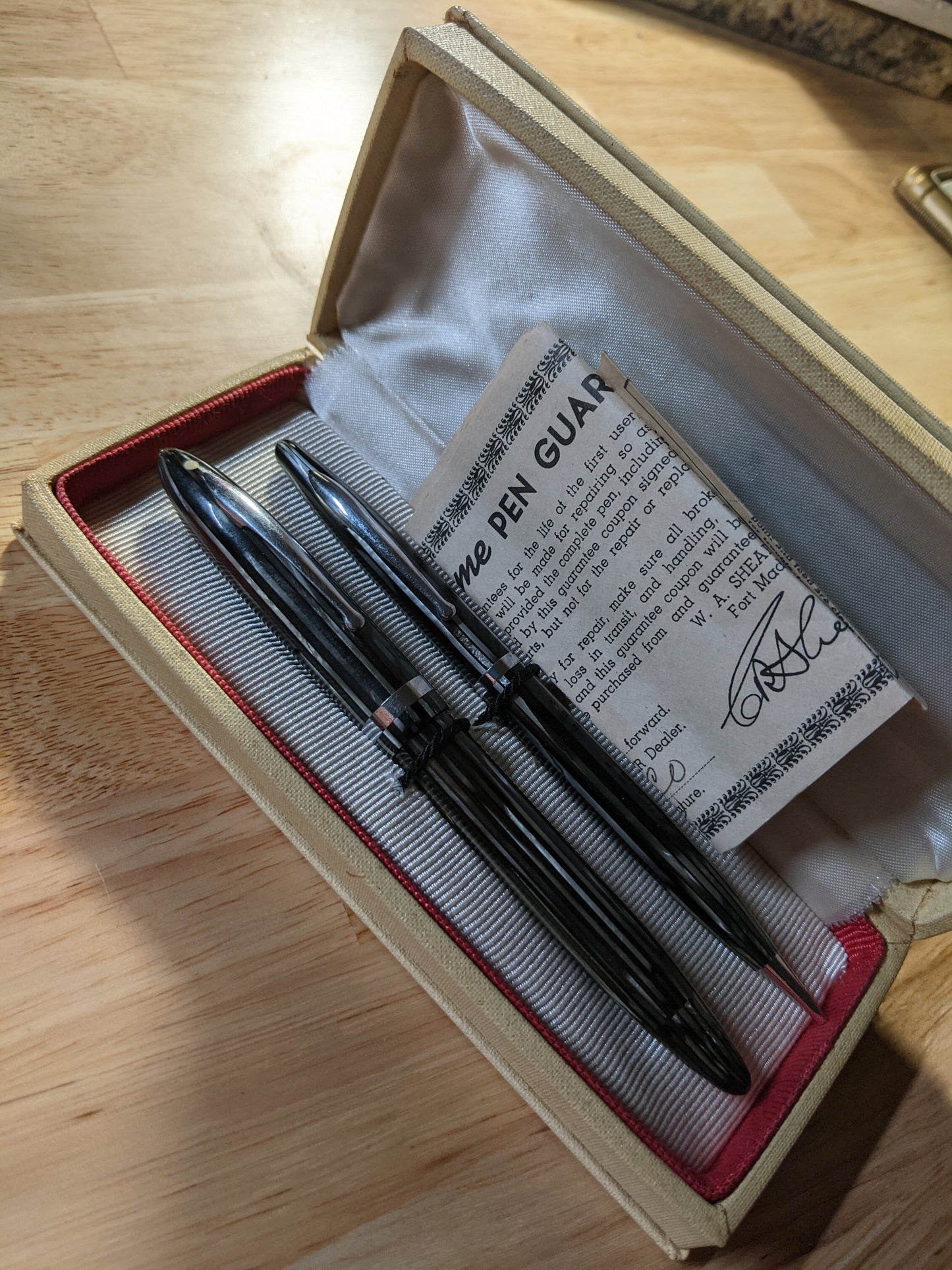 1938-41 Gray Pearl Sheaffer Balance Statesman fountain pen & pencil