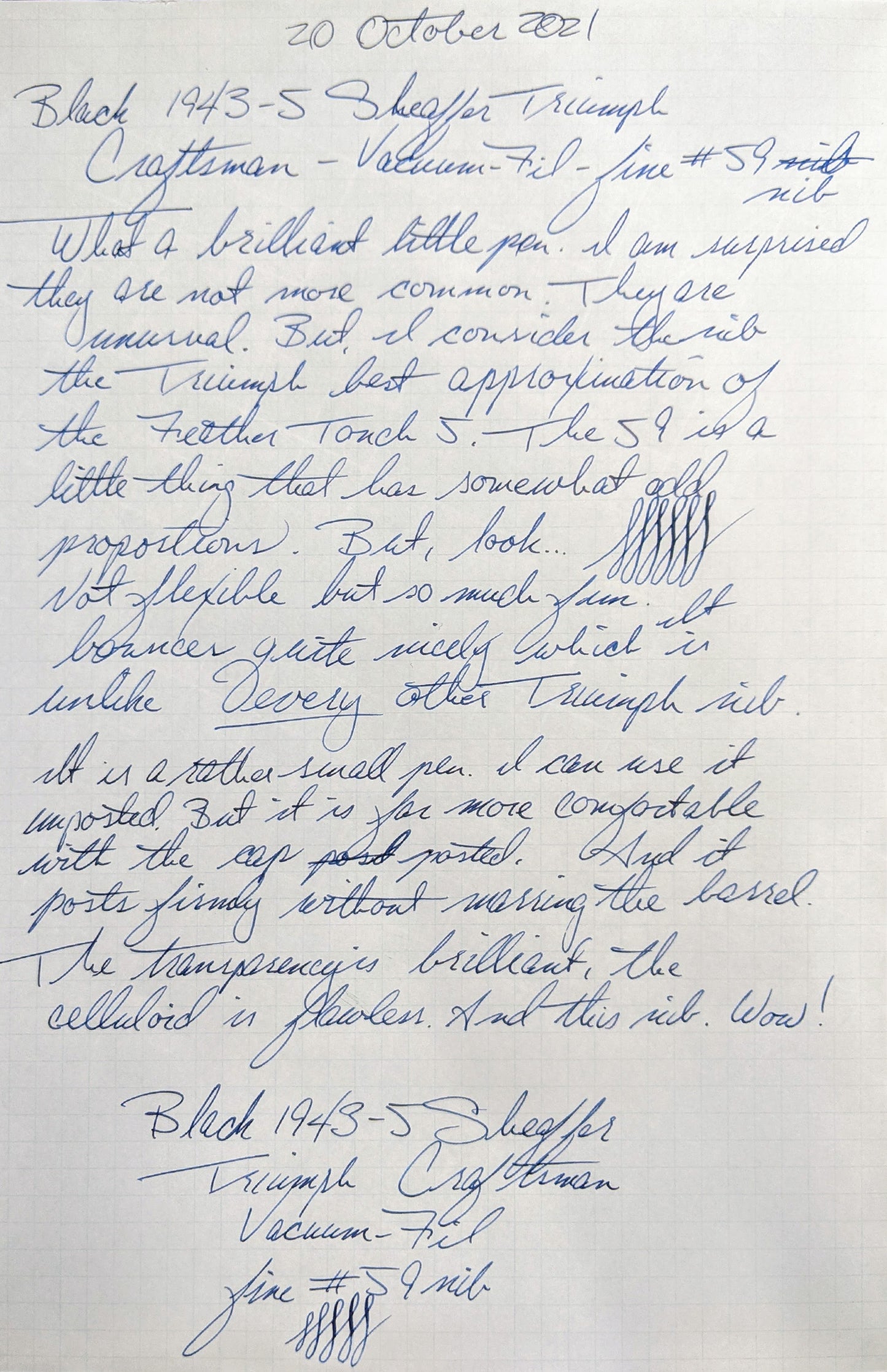 1943-5 Black Sheaffer Triumph Admiral fountain pen