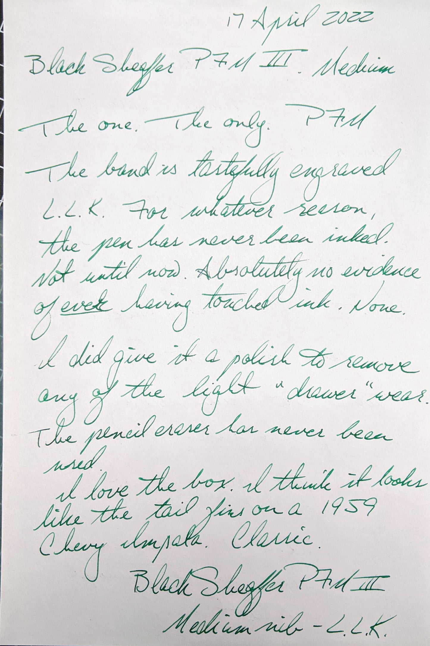 Bolígrafo y lápiz Sheaffer PFM III de color negro, punta mediana