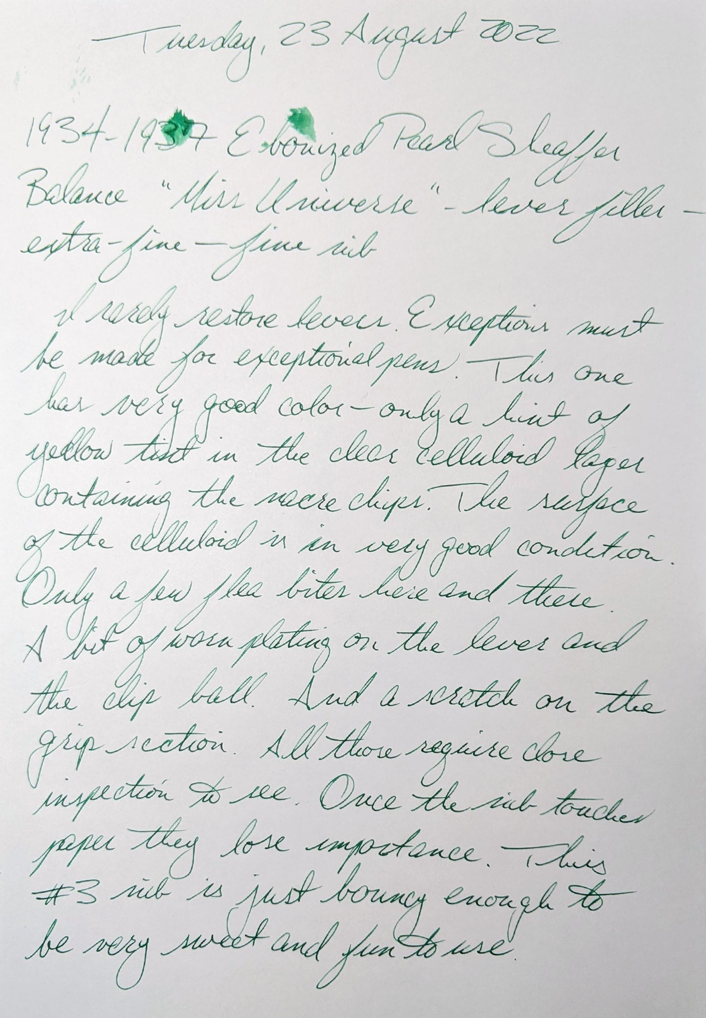 1934-7 Ebonized Pearl Sheaffer Balance "Miss Universe" fountain pen