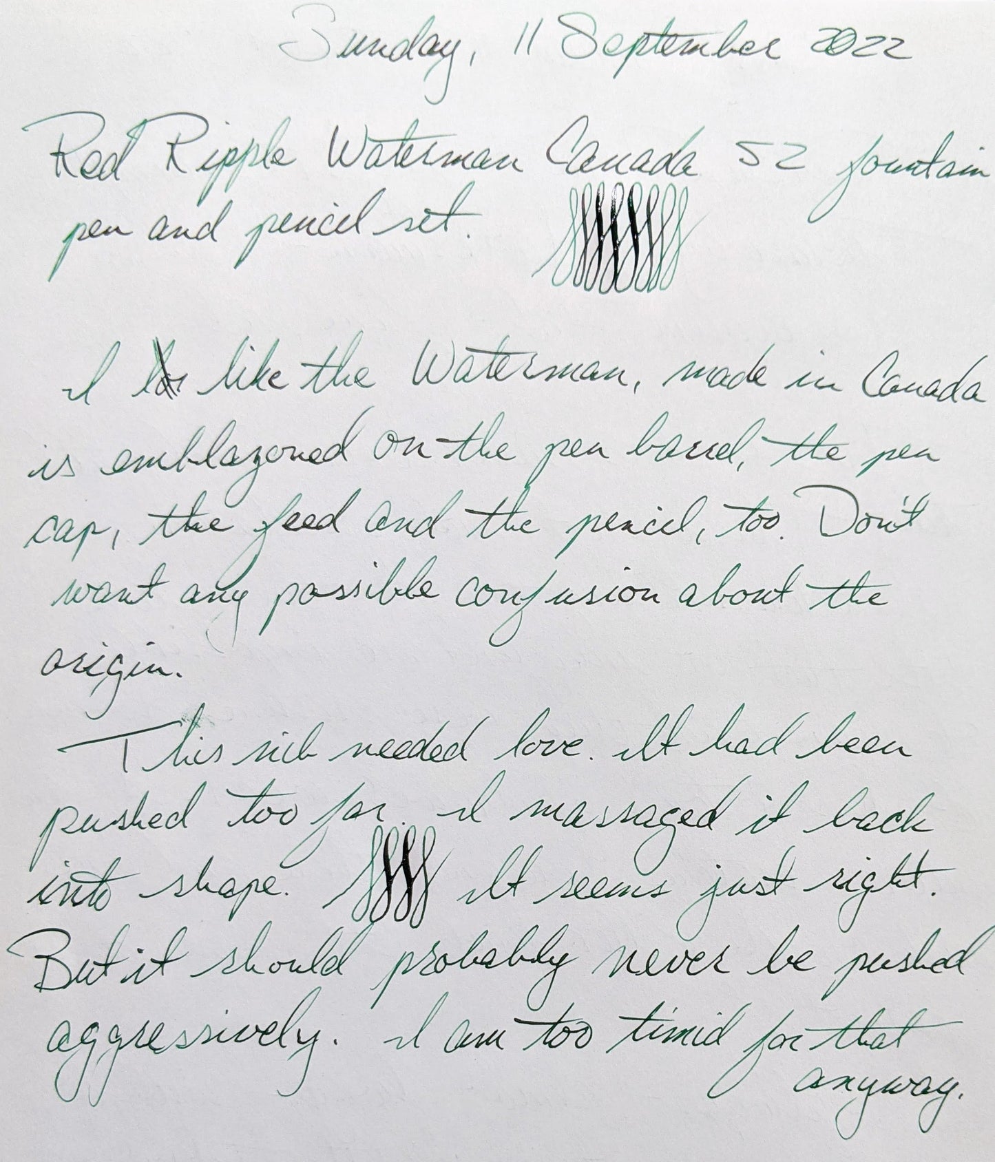 Waterman Canada Red Ripple 52 fountain pen & pencil