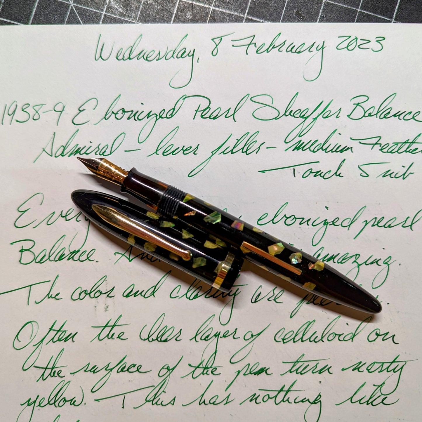 Ebonized Pearl Sheaffer Balance Admiral - palanca