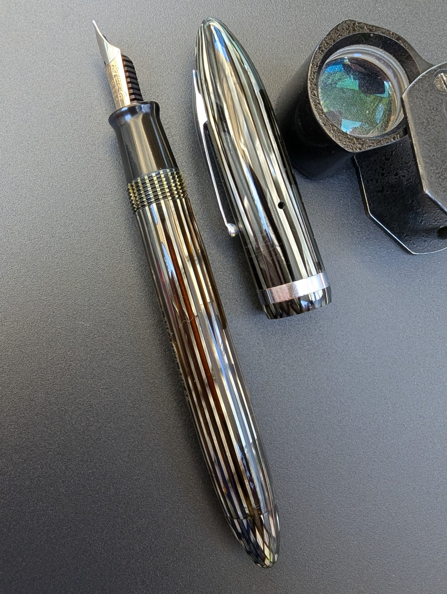 ~1940 Gray Sheaffer Balance Premier (OS) - Vacuum-fil - Fine point