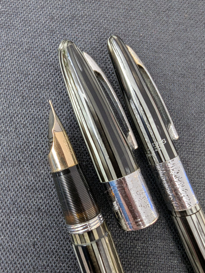 1946-7 Gray Pearl Sheaffer Triumph Valiant fountain pen & pencil - F-XF point