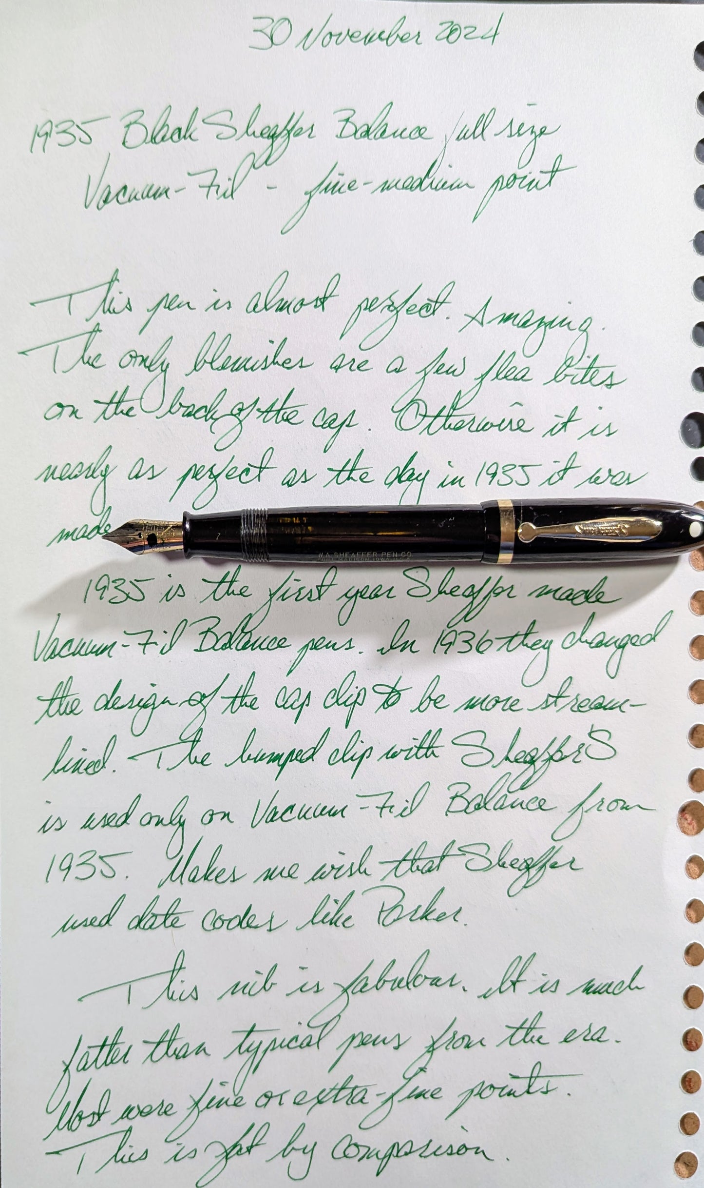 1935 Black Sheaffer Balance full size "Statesman" - medium point