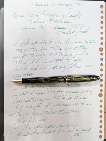 Marine Green Sheaffer Canada Balance Statesman - Accountant Point