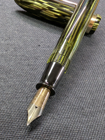 1937 Marine Green Sheaffer Balance Statesman - Fine-Medium point