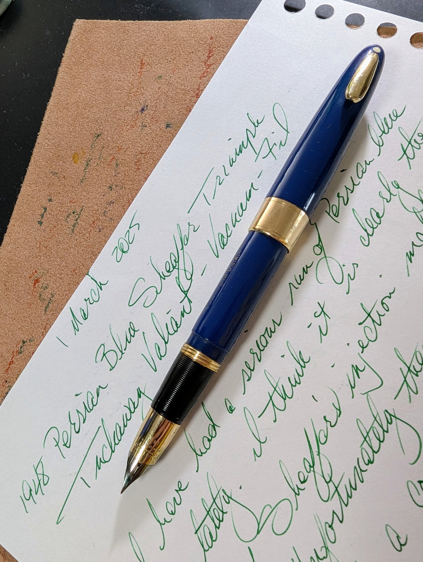 1948 Persian blue Sheaffer Triumph Tuckaway Valiant - Hidden