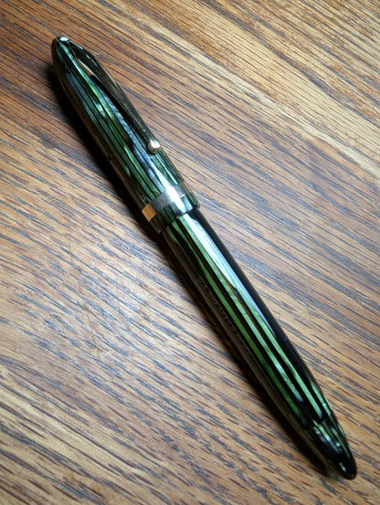 1938-41 Marine Green Sheaffer Balance Statesman - Vacuum-Fil - medium-broad point