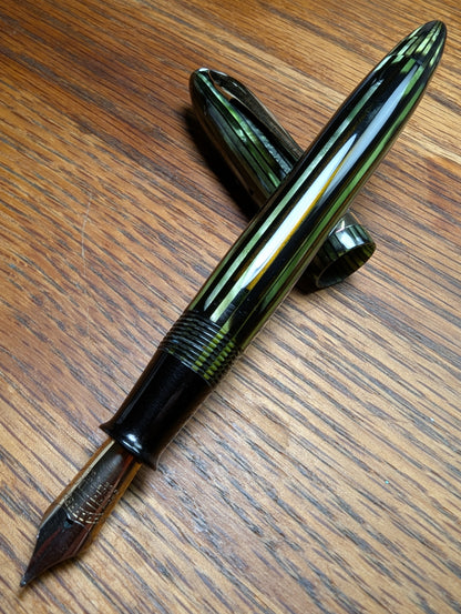 1938-41 Marine Green Sheaffer Balance Statesman - Vacuum-Fil - medium-broad point