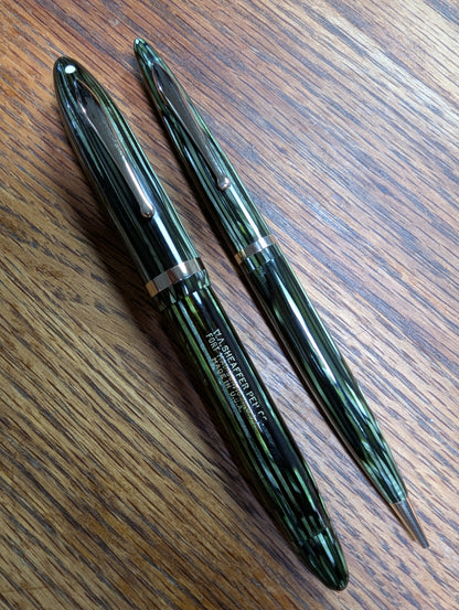 Marine Green Sheaffer Balance Premier (OS) pen & pencil - Vacuum-fil - fine point