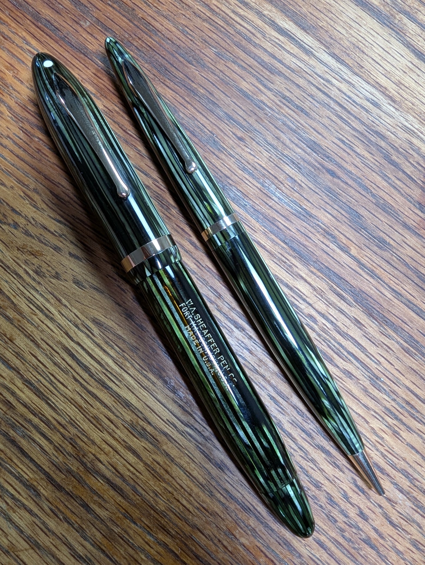Marine Green Sheaffer Balance Premier (OS) pen & pencil - Vacuum-fil - fine point