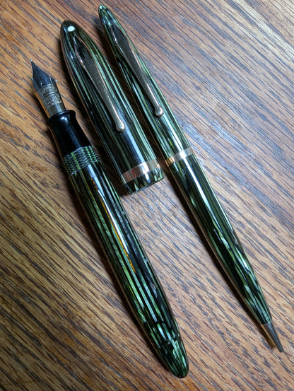 Marine Green Sheaffer Balance Premier (OS) pen & pencil - Vacuum-fil - fine point