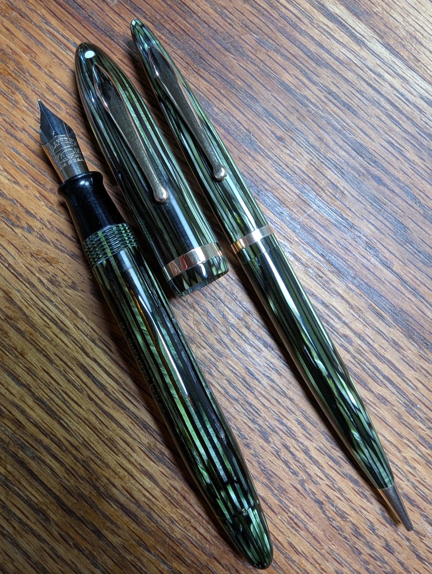 Marine Green Sheaffer Balance Premier (OS) pen & pencil - Vacuum-fil - fine point