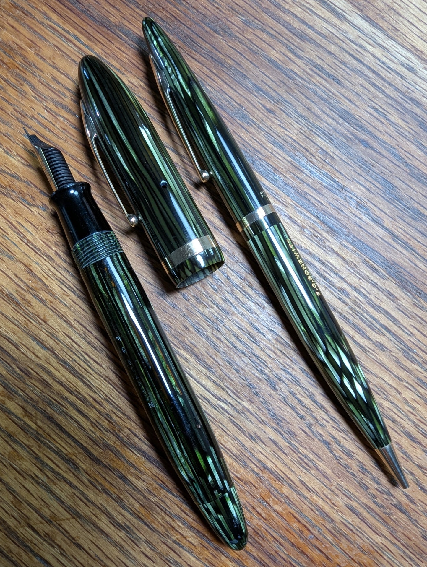 Marine Green Sheaffer Balance Premier (OS) pen & pencil - Vacuum-fil - fine point