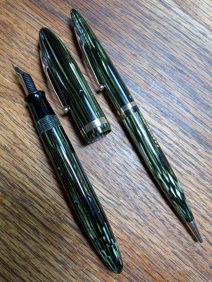 Marine Green Sheaffer Balance Premier (OS) pen & pencil - Vacuum-fil - fine point