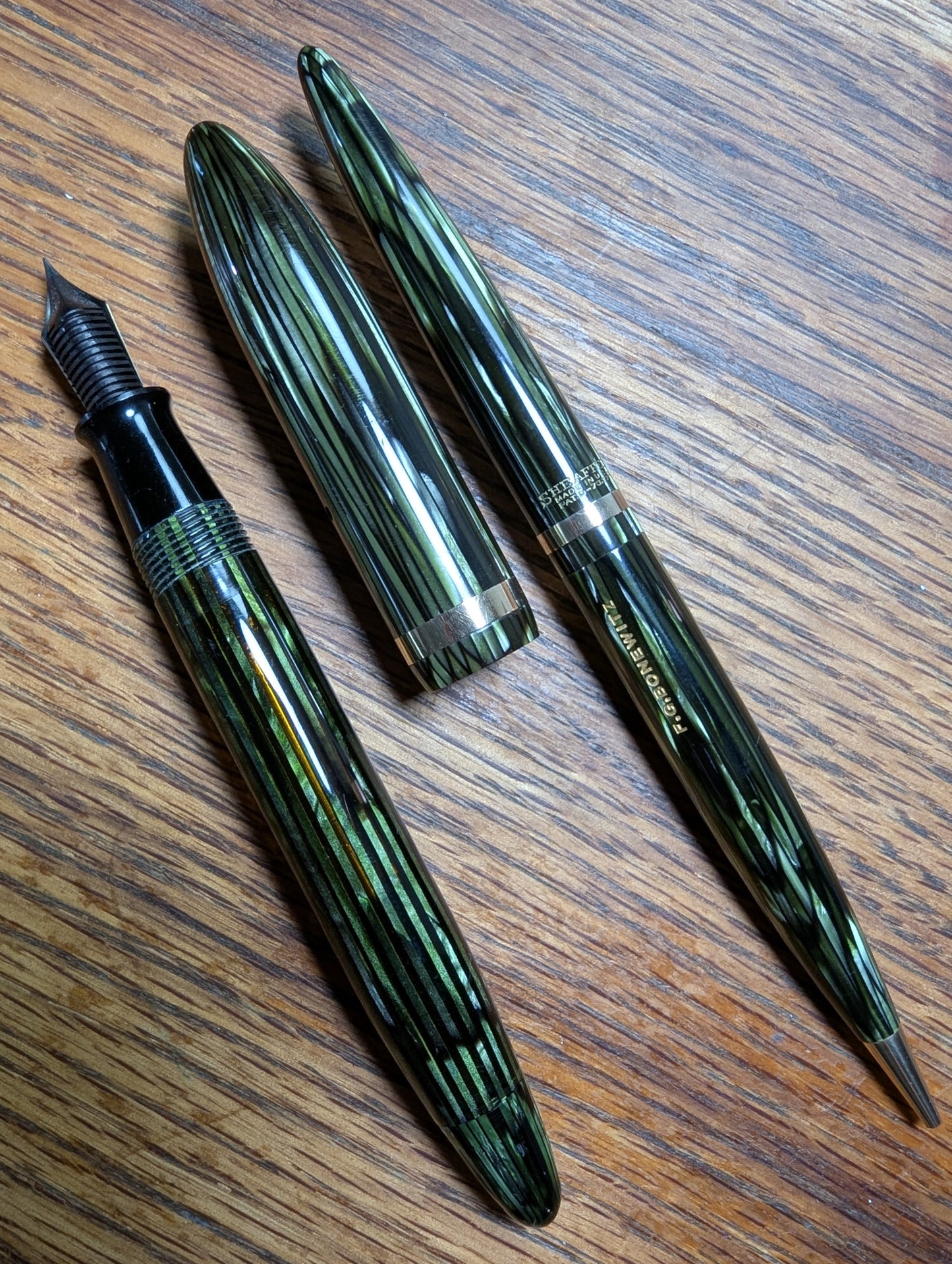 Marine Green Sheaffer Balance Premier (OS) pen & pencil - Vacuum-fil - fine point