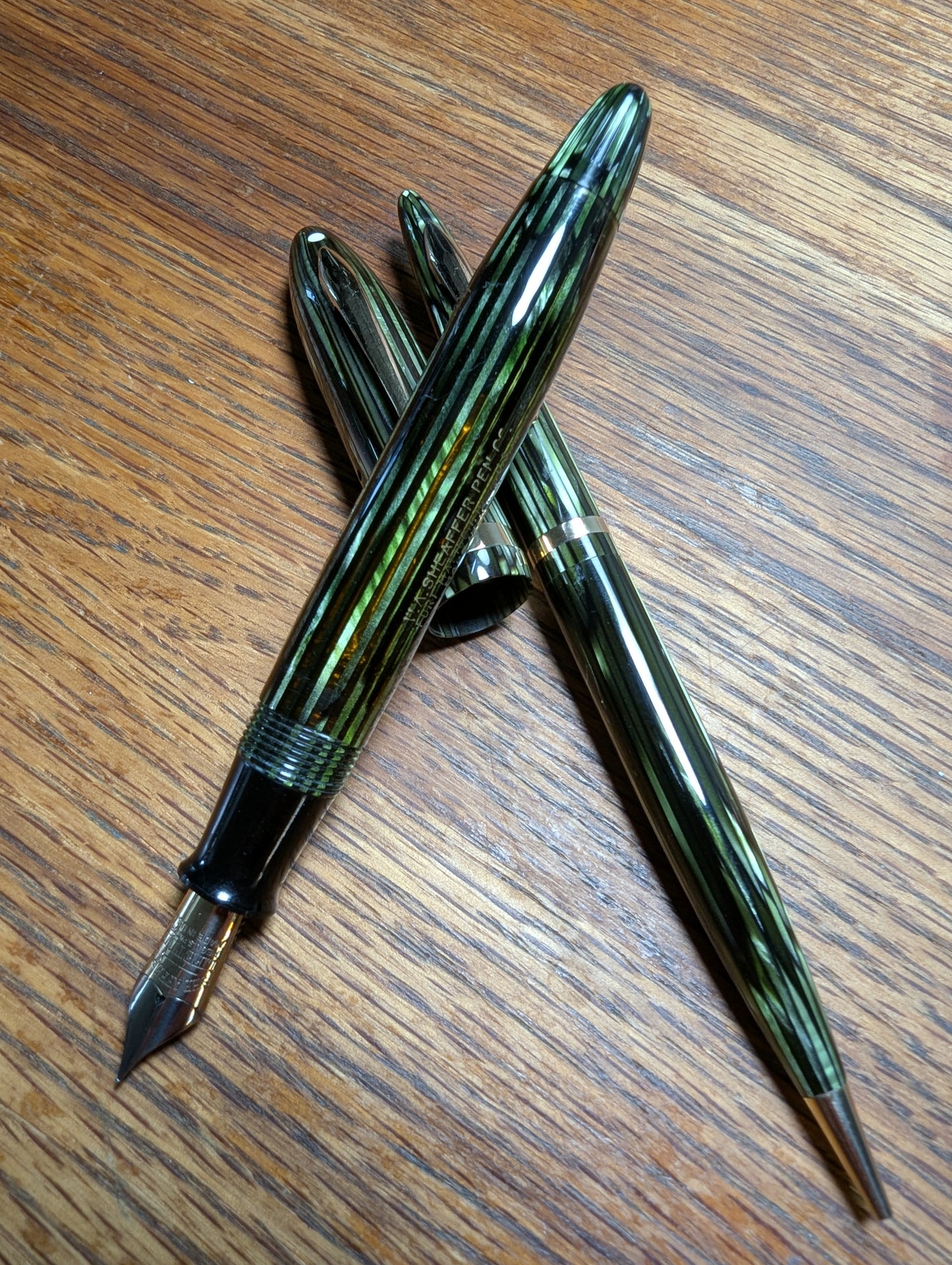 Marine Green Sheaffer Balance Premier (OS) pen & pencil - Vacuum-fil - fine point