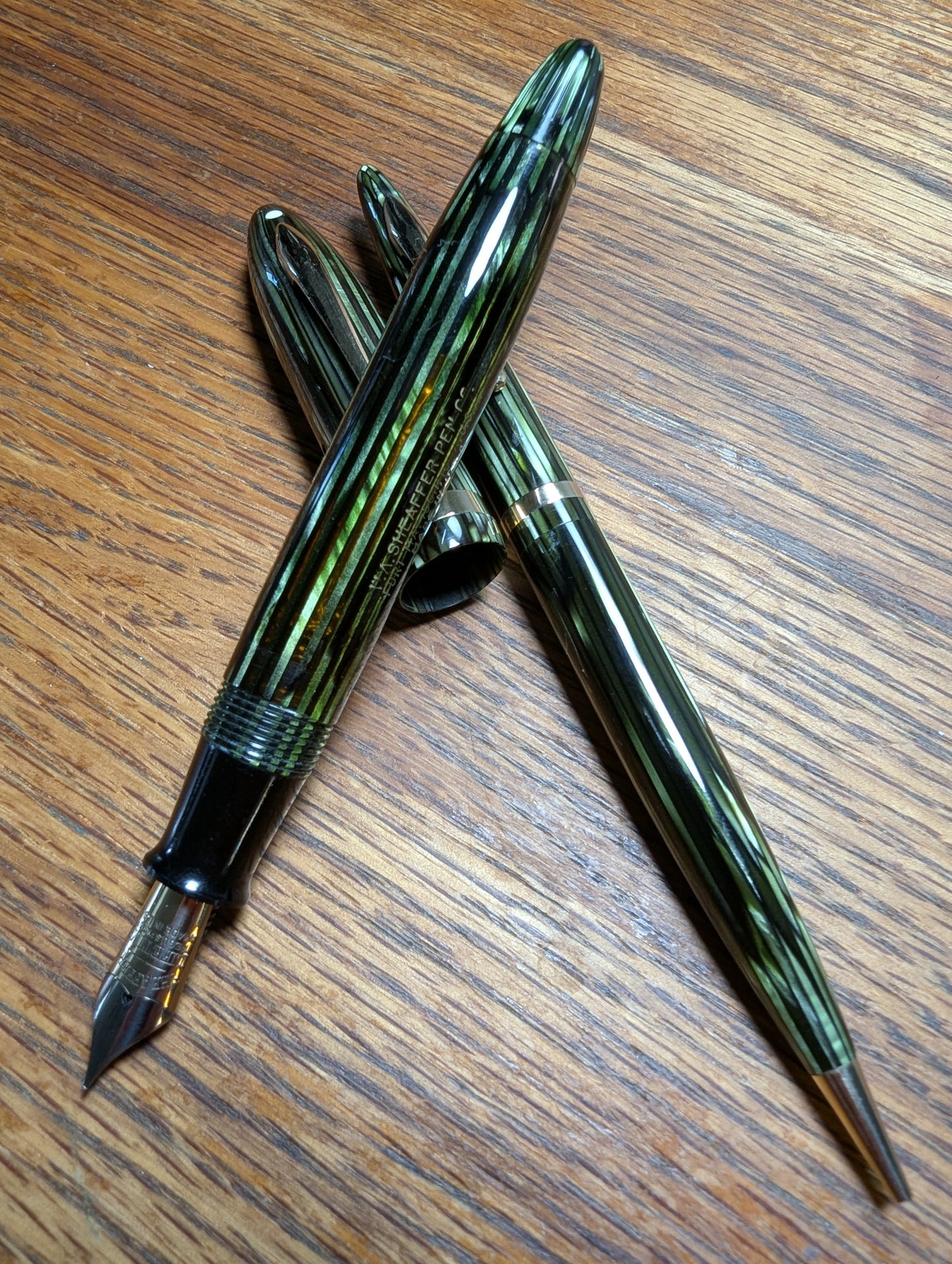 Marine Green Sheaffer Balance Premier (OS) pen & pencil - Vacuum-fil - fine point