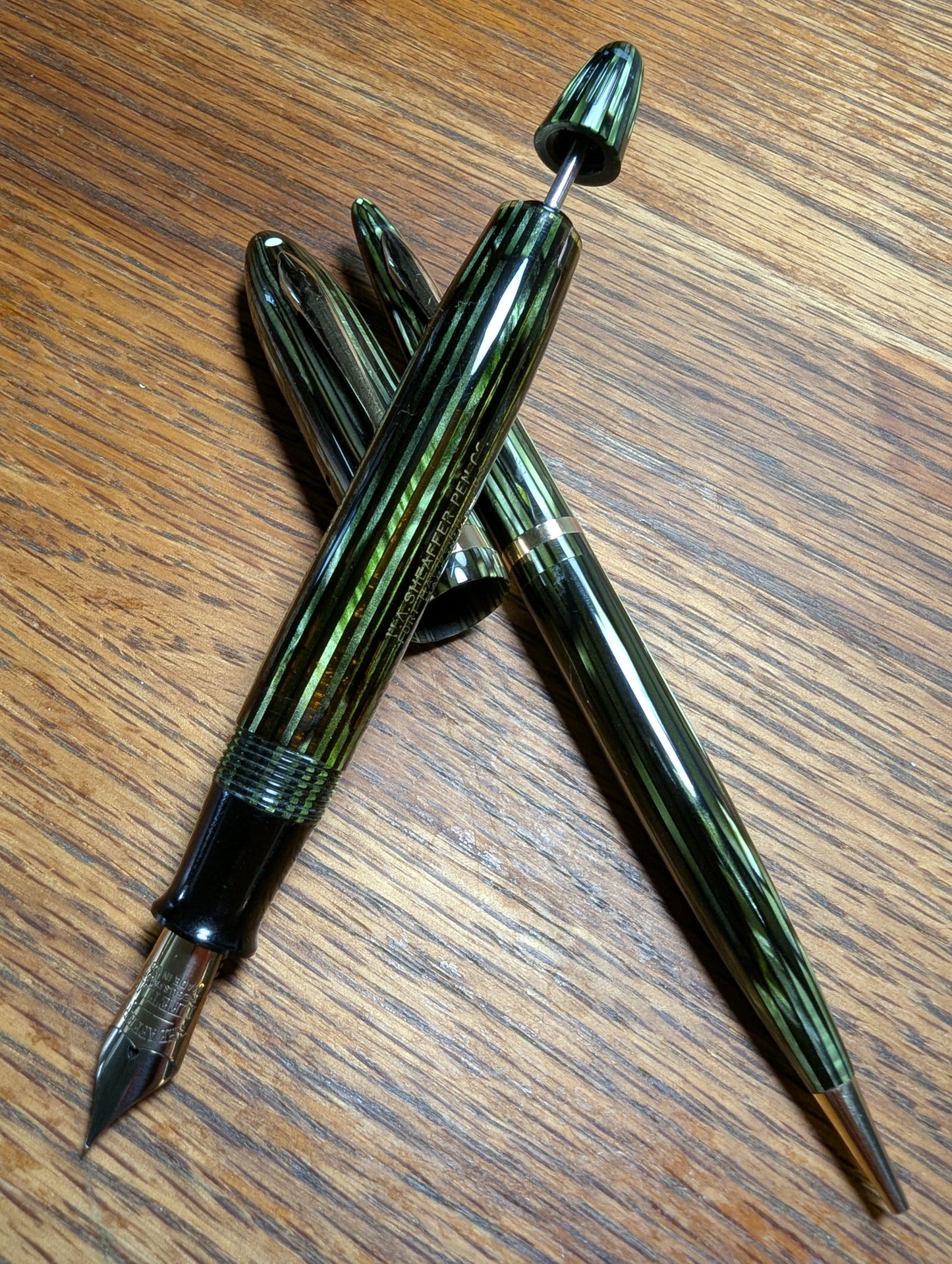 Marine Green Sheaffer Balance Premier (OS) pen & pencil - Vacuum-fil - fine point