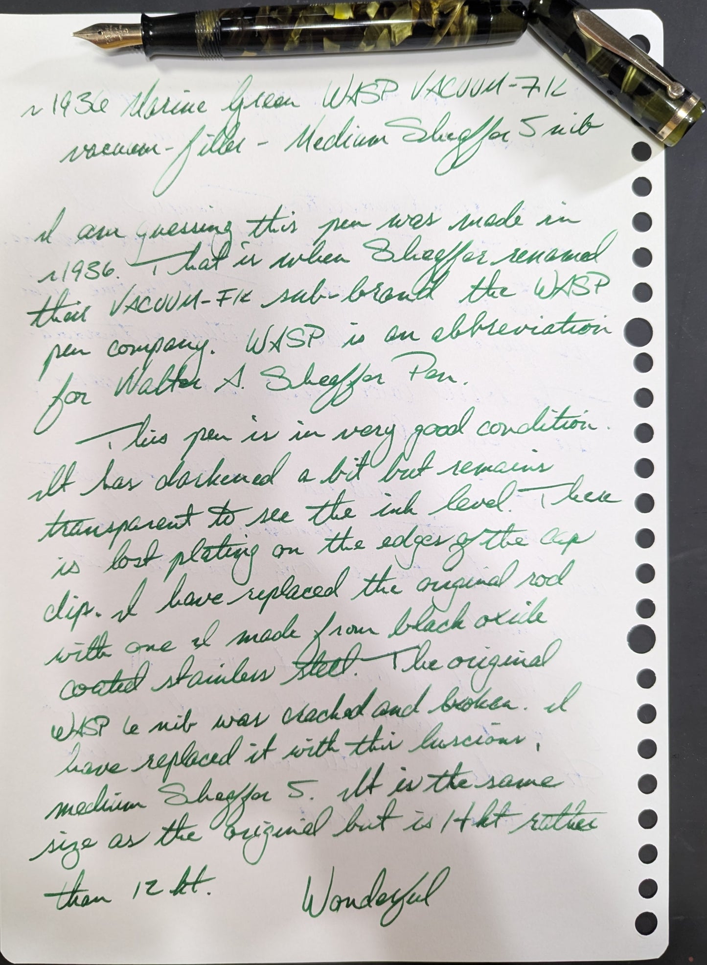 Marine Green WASP VACUUM-FIL standard size