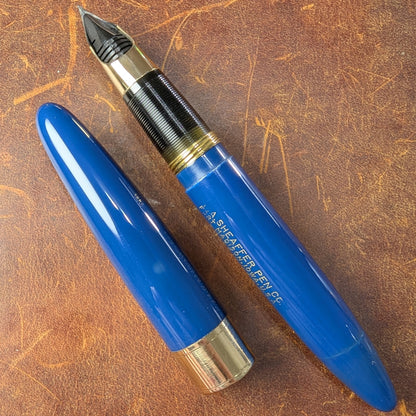 1948 Persian blue Sheaffer Triumph Tuckaway Valiant - extra-fine point