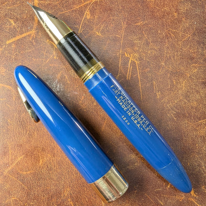 1948 Persian blue Sheaffer Triumph Tuckaway Valiant - extra-fine point