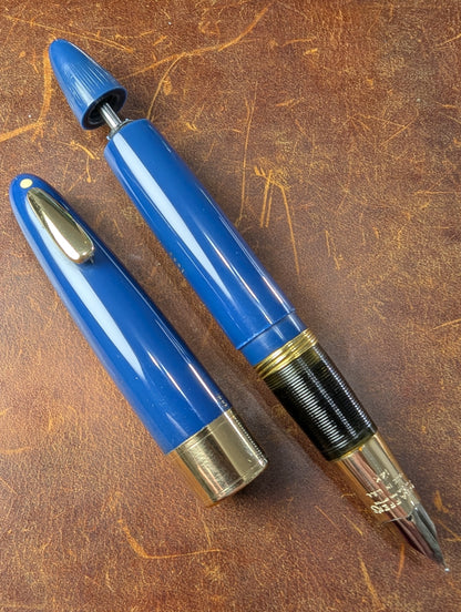 1948 Persian blue Sheaffer Triumph Tuckaway Valiant - extra-fine point