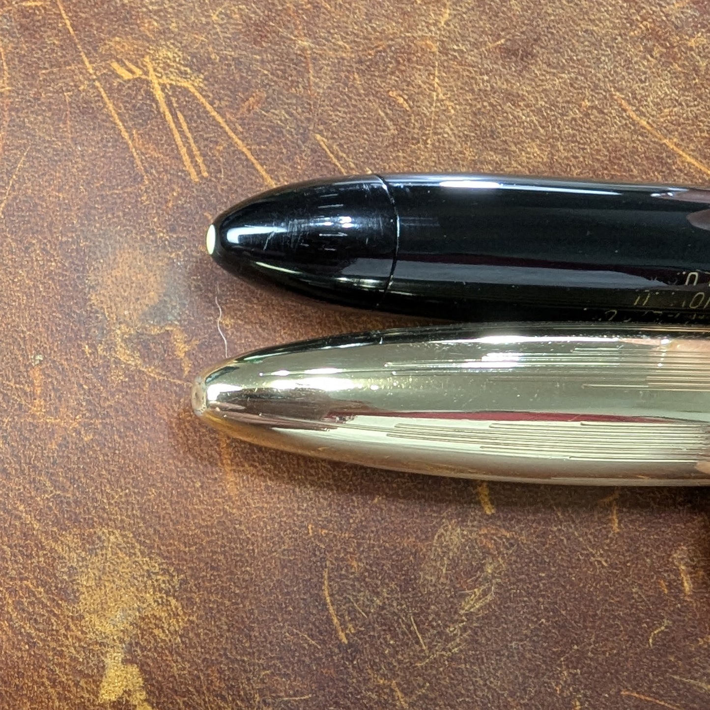 1942 Black Sheaffer Triumph Tuckaway Crest - medium+ point