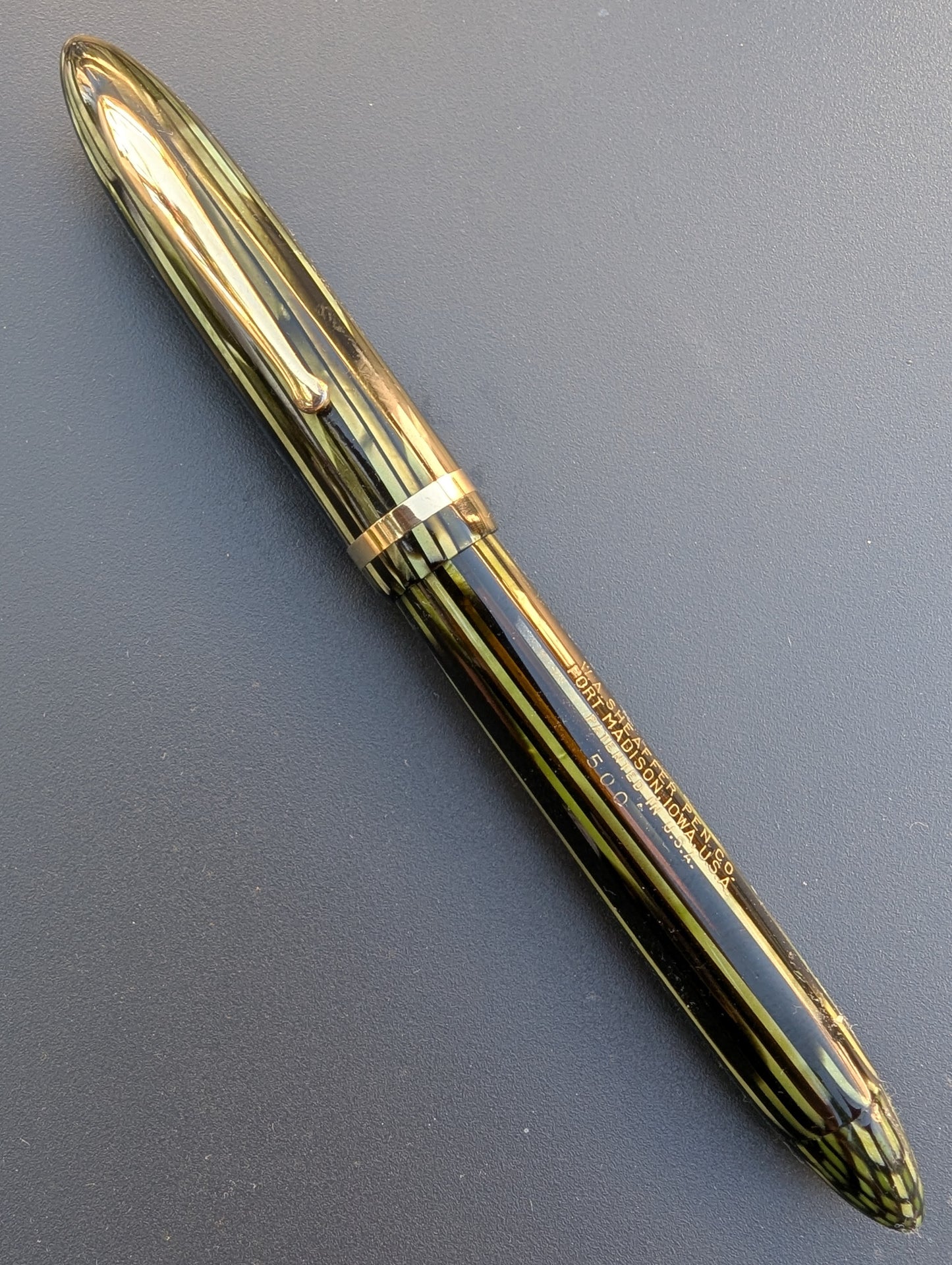 1938-41 Marine Green Sheaffer Balance Admiral - XXF-XF point