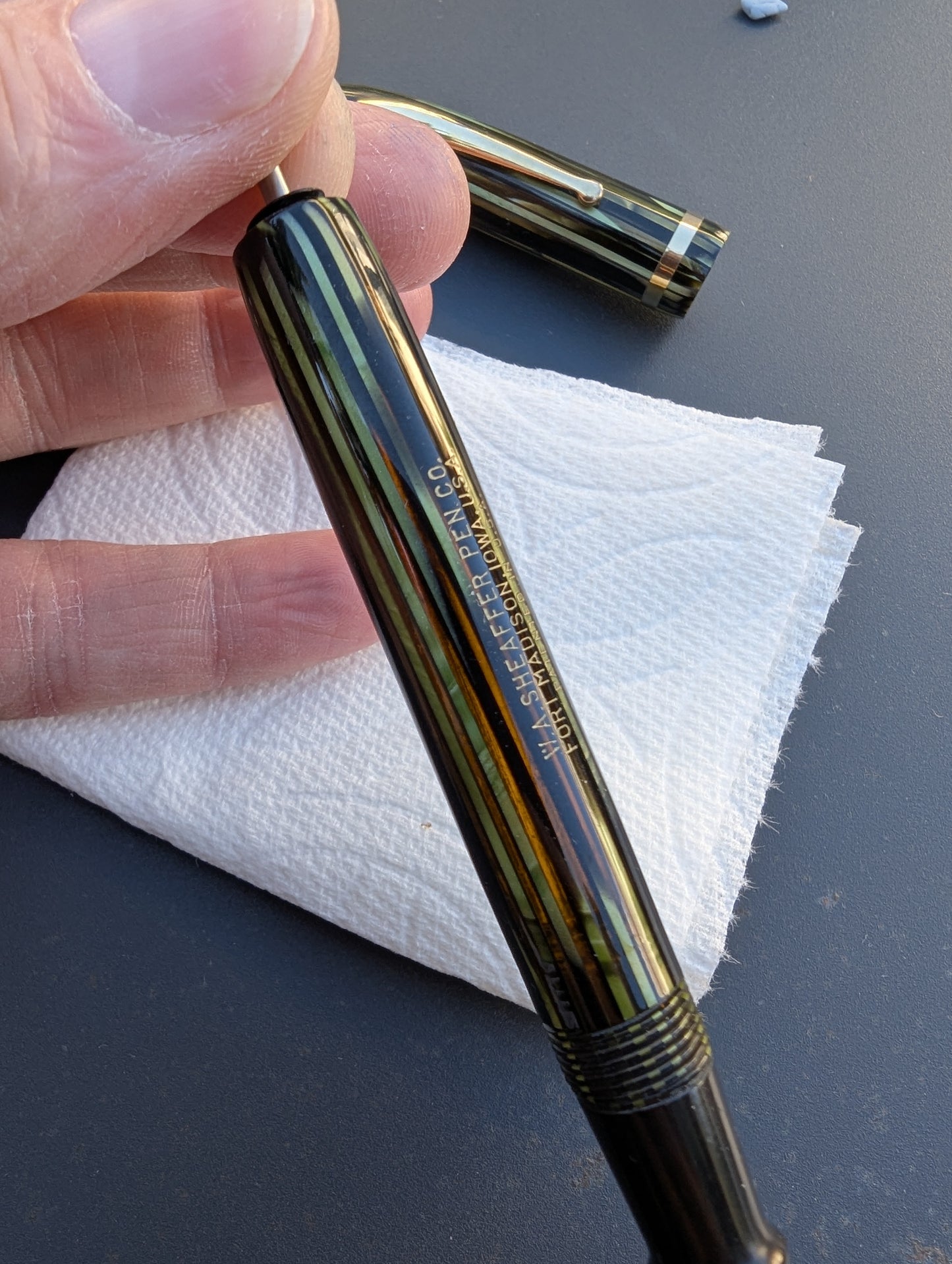 1938-41 Marine Green Sheaffer Balance Admiral - XXF-XF point