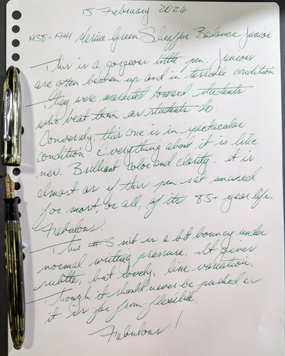 Marine Green Sheaffer Balance long Junior - fine point