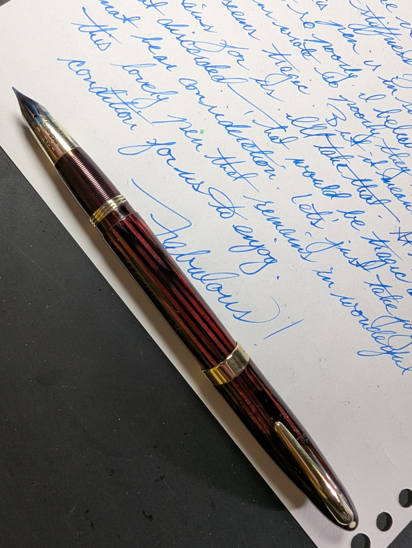 1943-5 Carmine Sheaffer Triumph Statesman - fine point