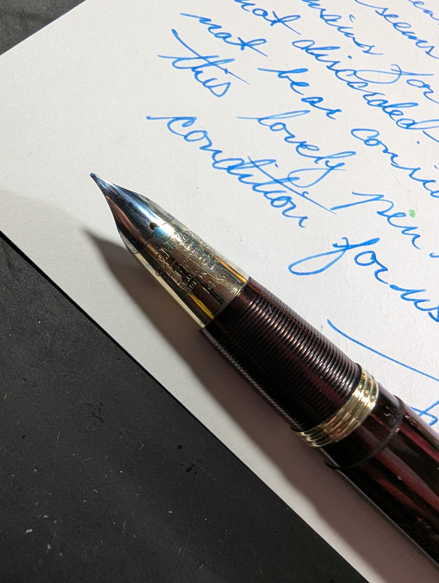 1943-5 Carmine Sheaffer Triumph Statesman - fine point